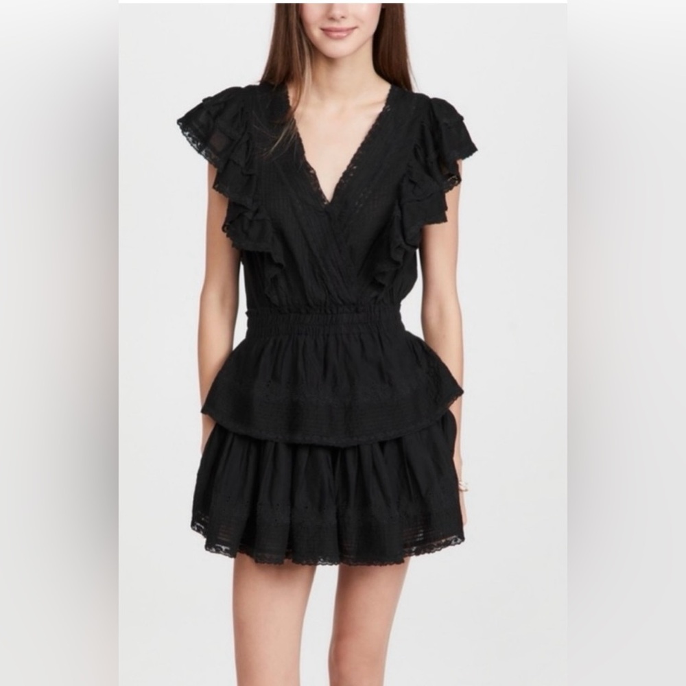 Marea by Ash&Eden Ruffle 100% Cotton Eyelet Mini Dress